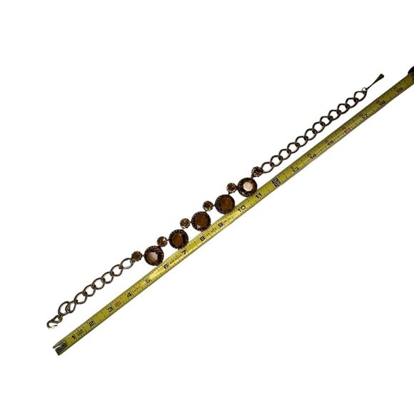 Henkel & Grosse for Dior Rootbeer Art Glass Necklace Vintage Dog Tooth Setting - Picture 3 of 12